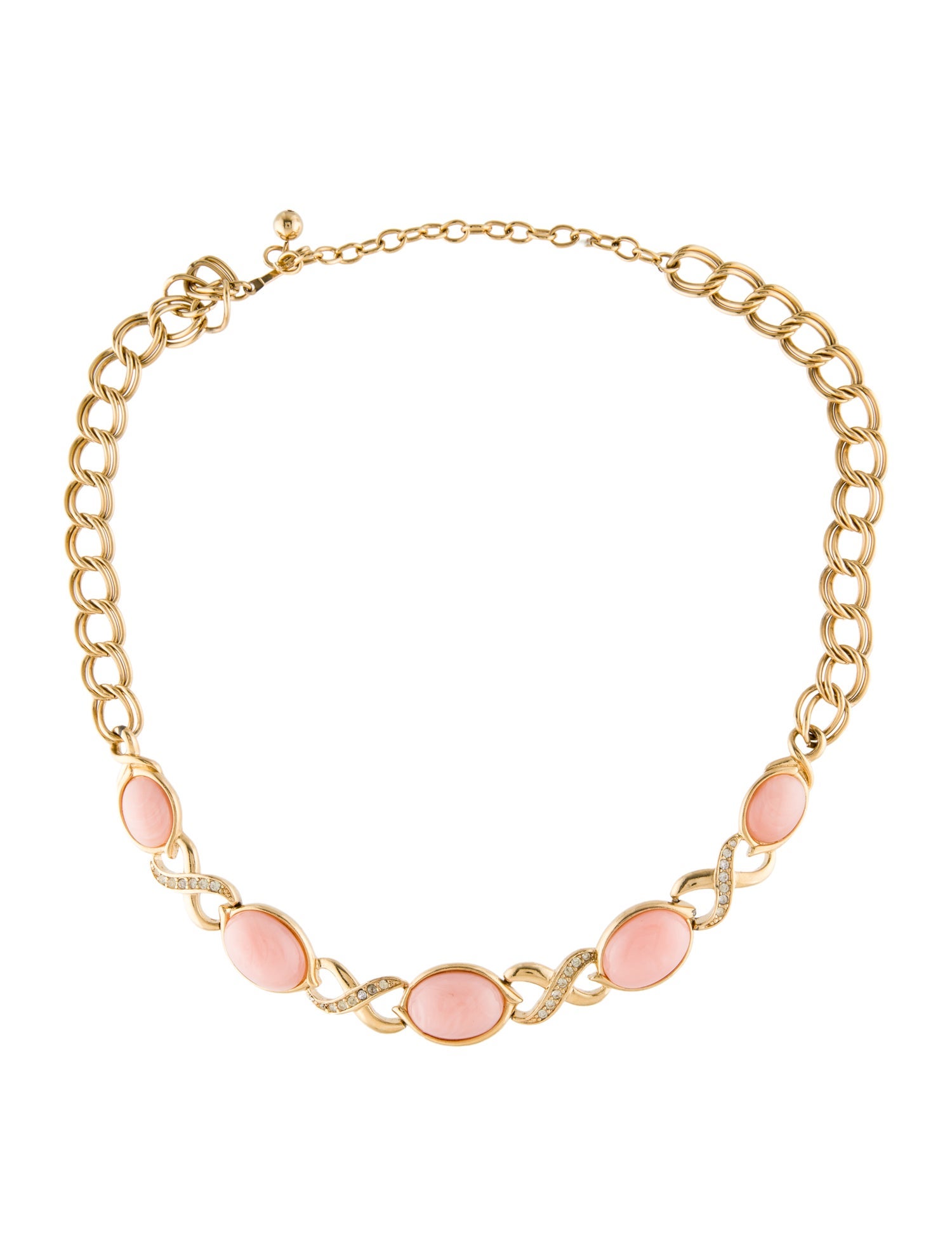 Trifari Crystal & Resin Cabochon Collar Necklace