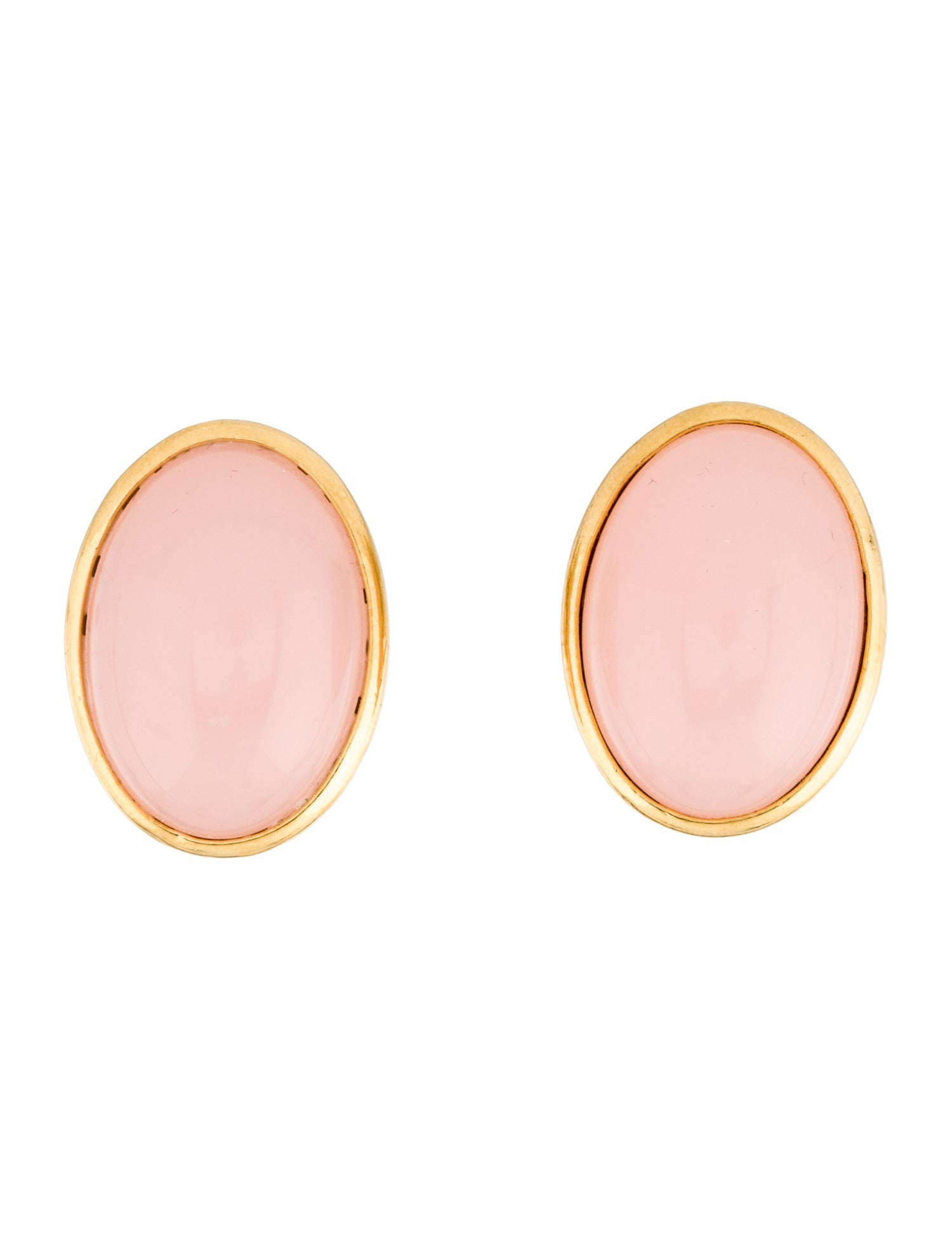 Trifari Pale Pink Oval Cabochon Stud