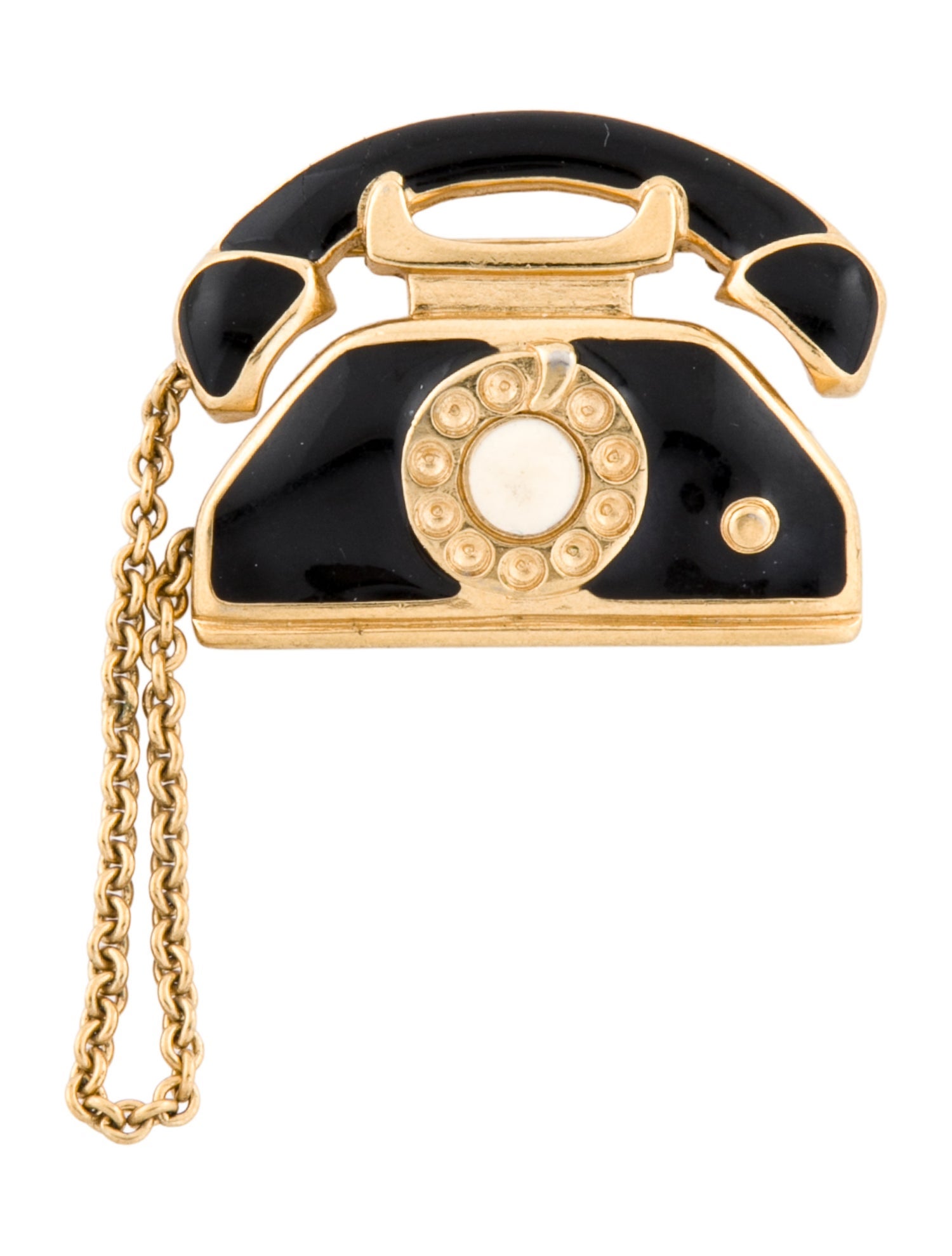 Trifari Enamel Telephone Brooch