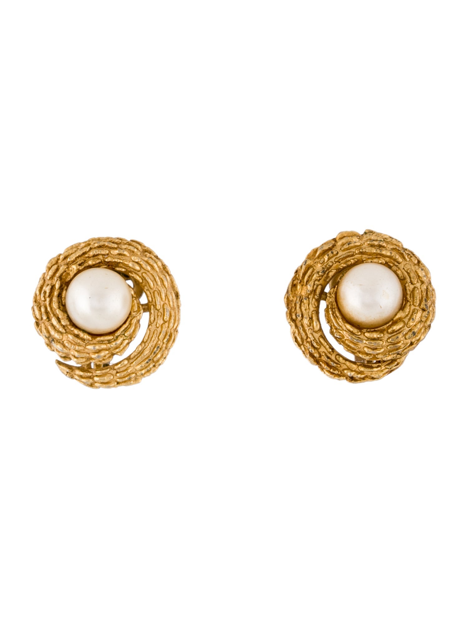Trifari Faux Pearl Clip-On Earrings