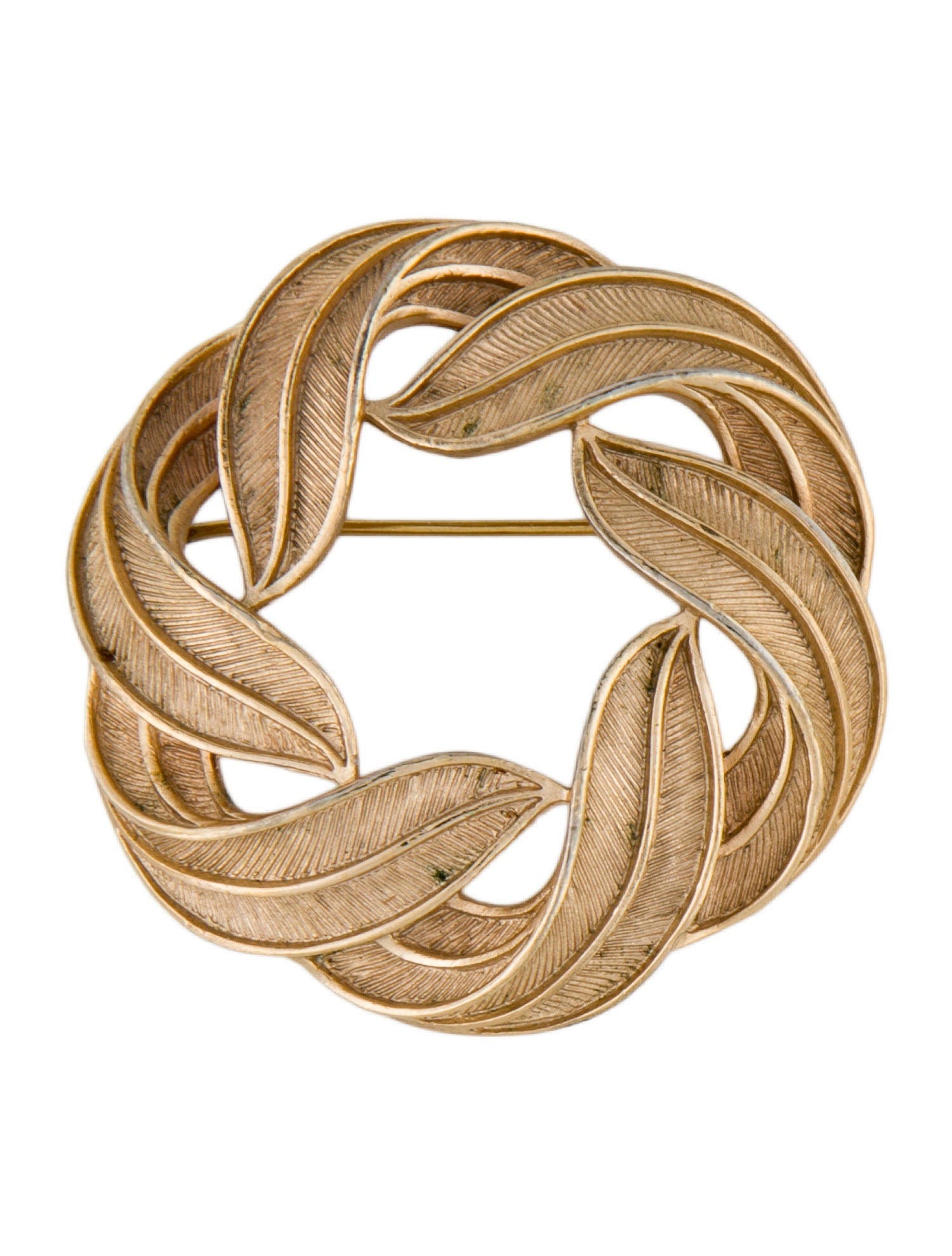 Trifari Wreath Circle Pin Brooch