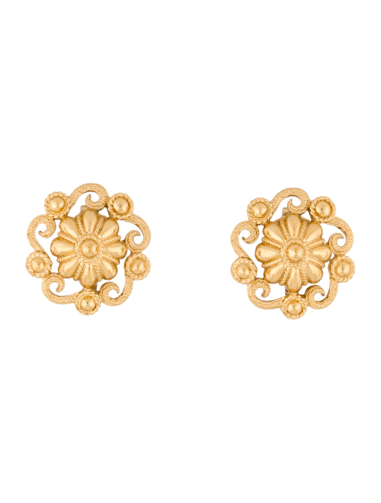 Trifari Clip On Stud Earrings