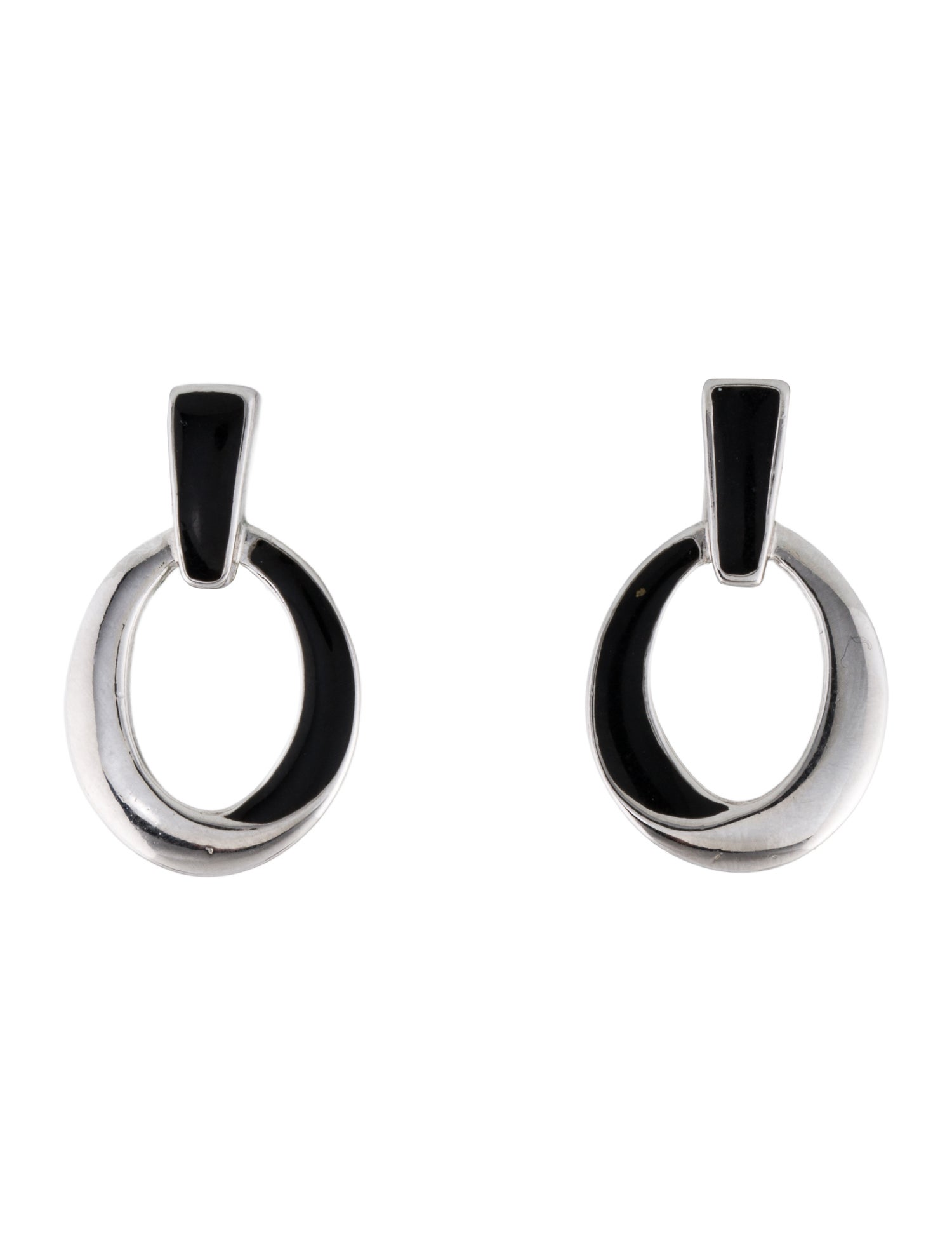 Trifari Enamel Clip-On Drop Earrings