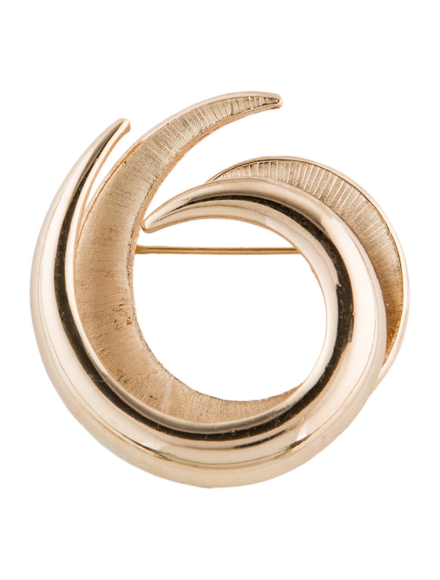 Trifari Vintage Textured Swirl Pin Brooch