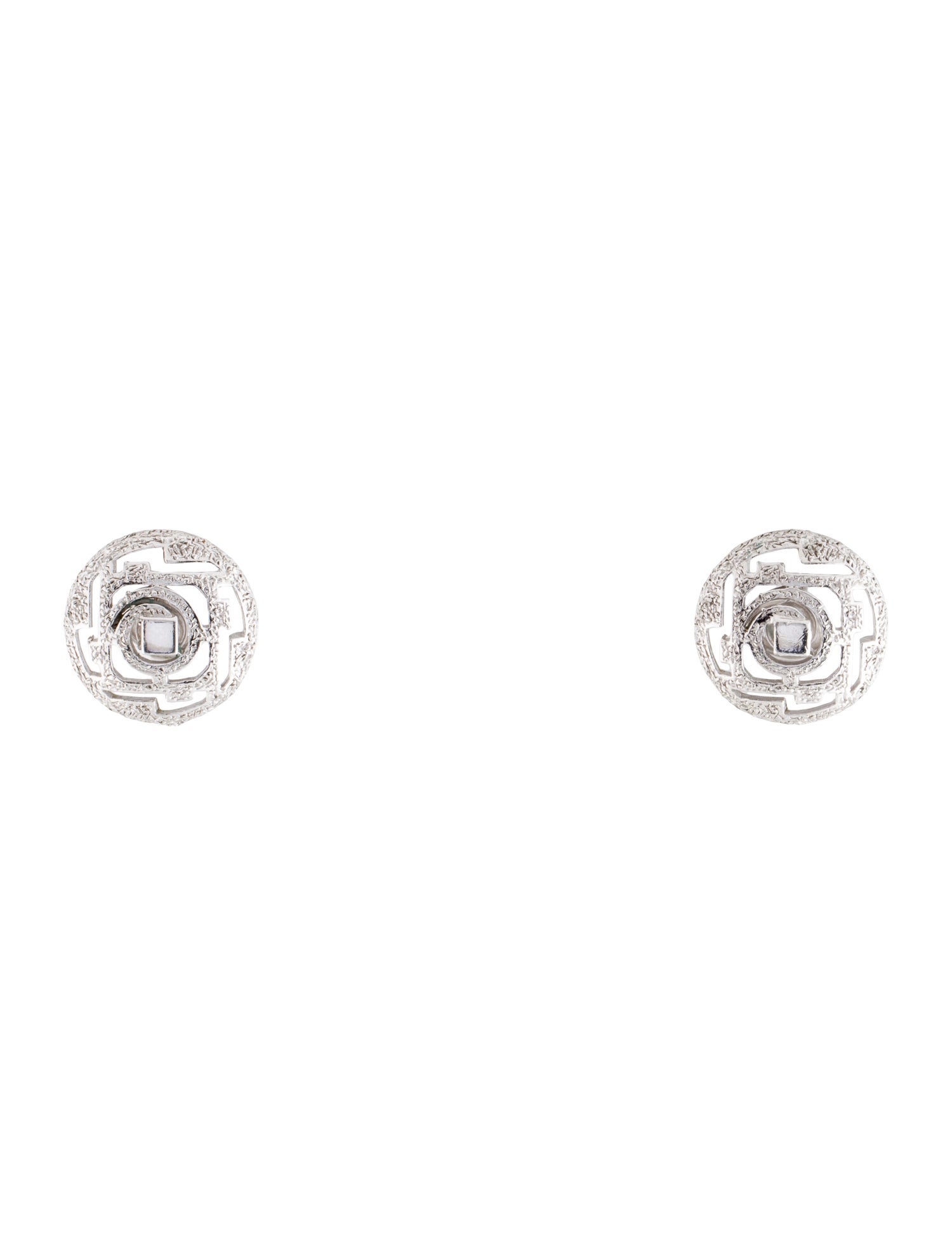 Trifari Round Cut-Out Clip-On Earrings