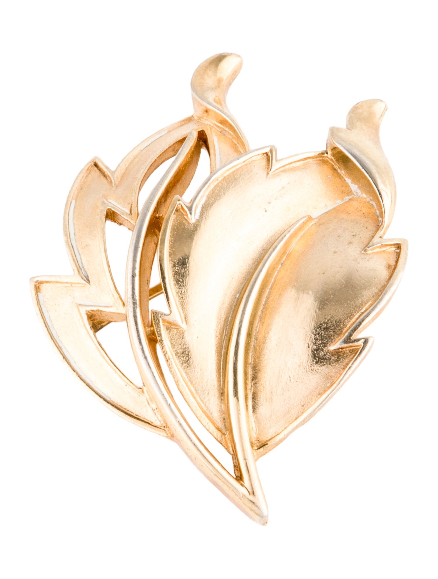 Trifari Vintage Leaf Pin Brooch