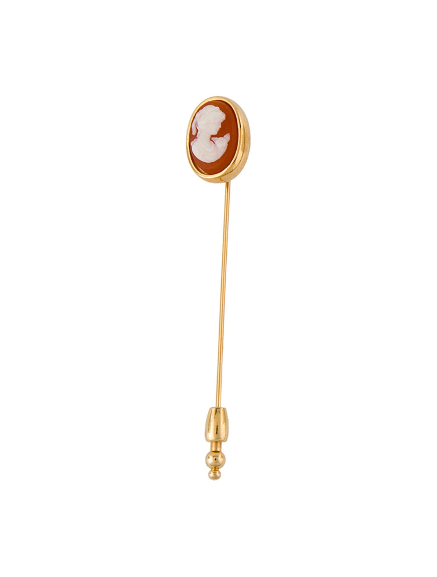 Trifari Vintage Resin Cameo Stick Pin