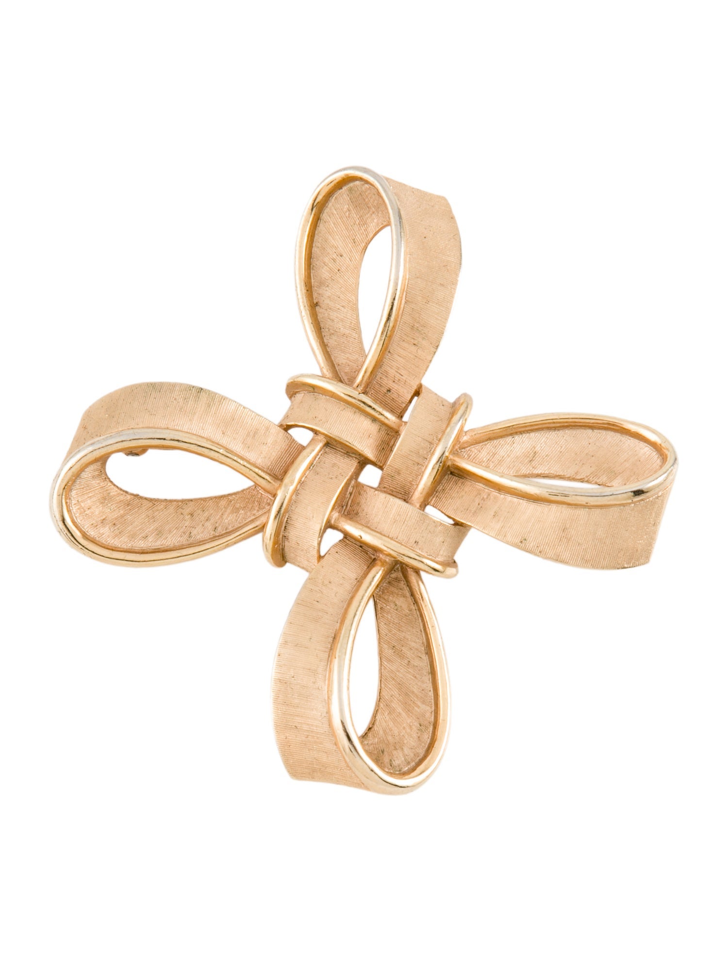 Trifari Vintage Textured Woven Cross Pin Brooch