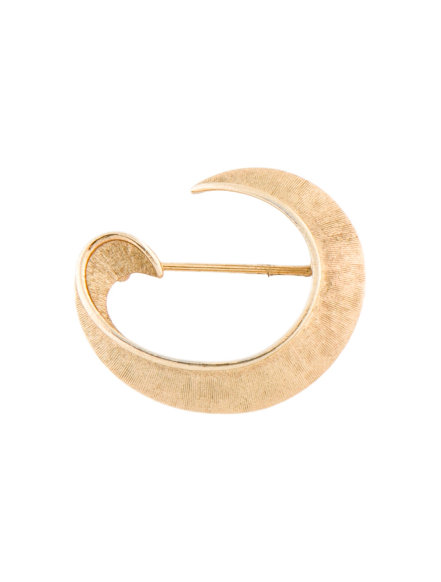 Trifari Vintage Textured Curved Pin Brooch