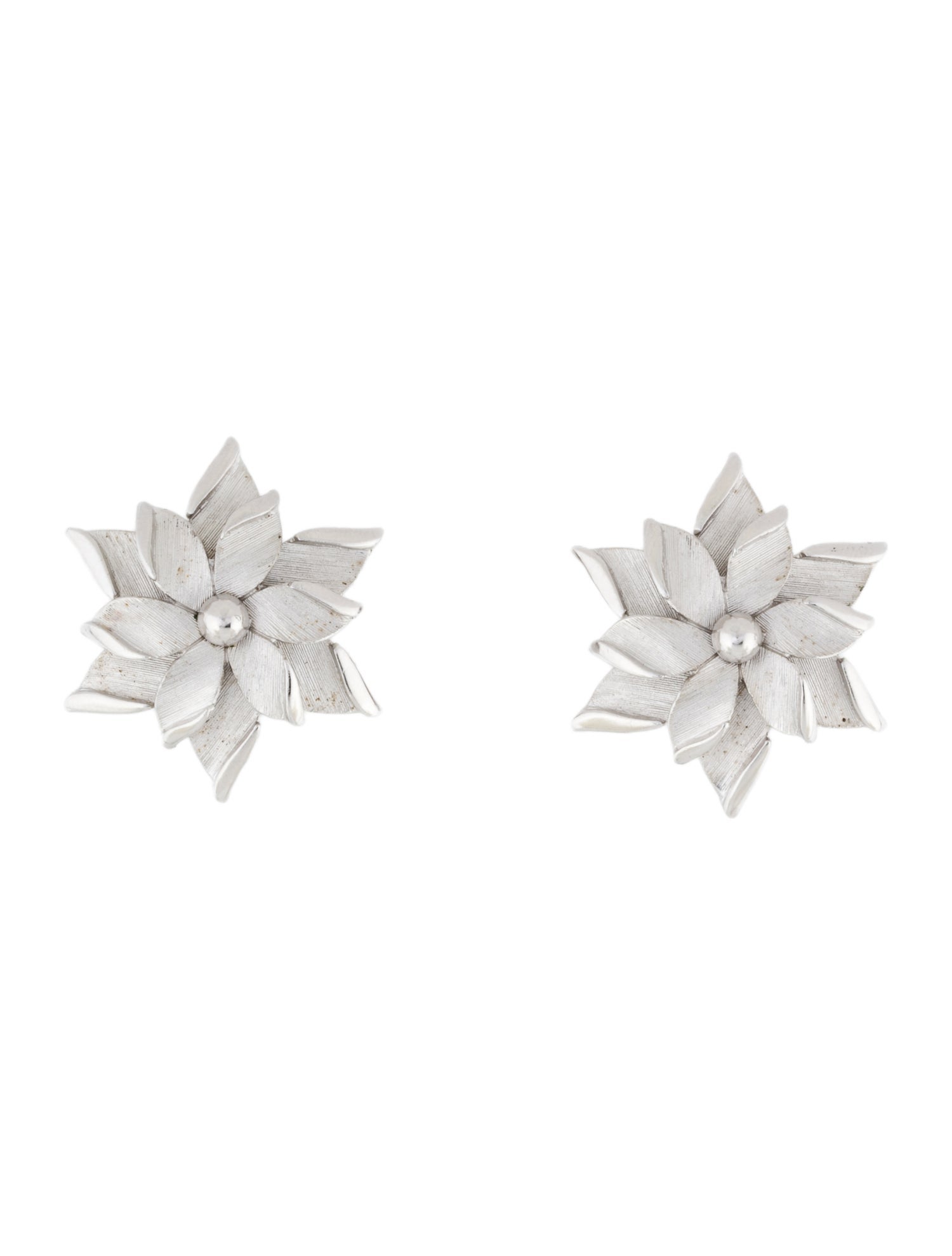 Trifari Flower Clip On Earrings