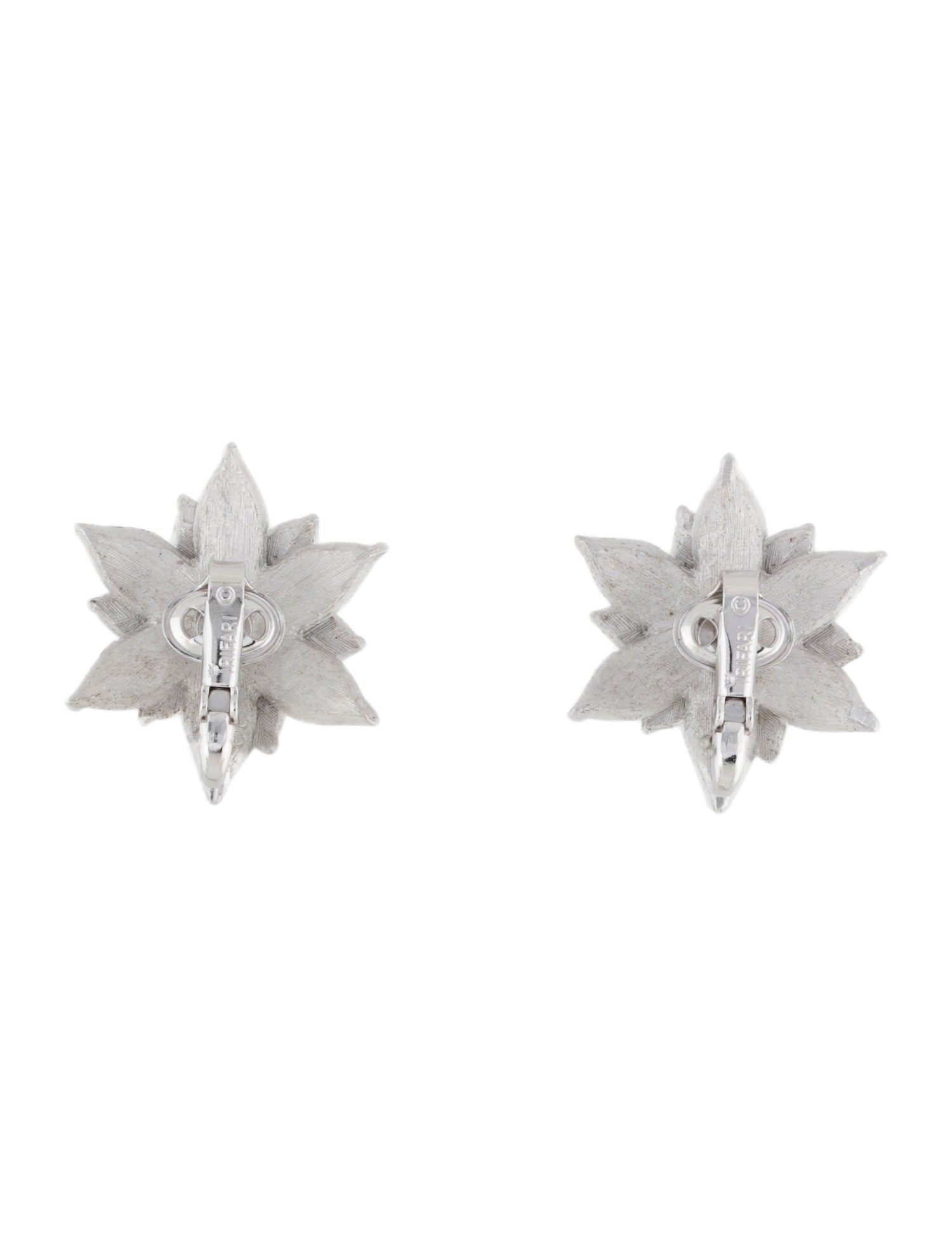 Trifari Flower Clip On Earrings