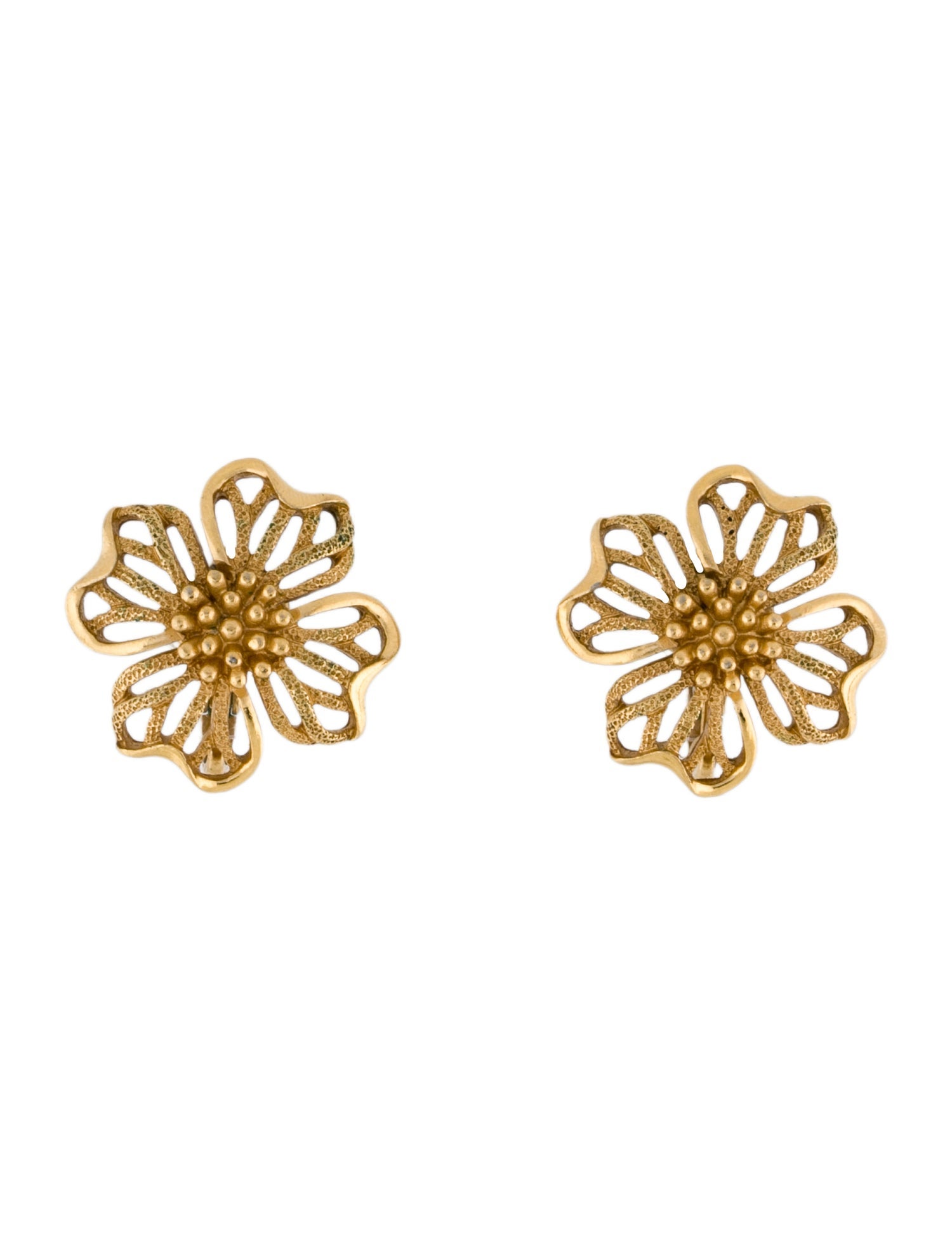 Trifari Flower Clip On Earrings