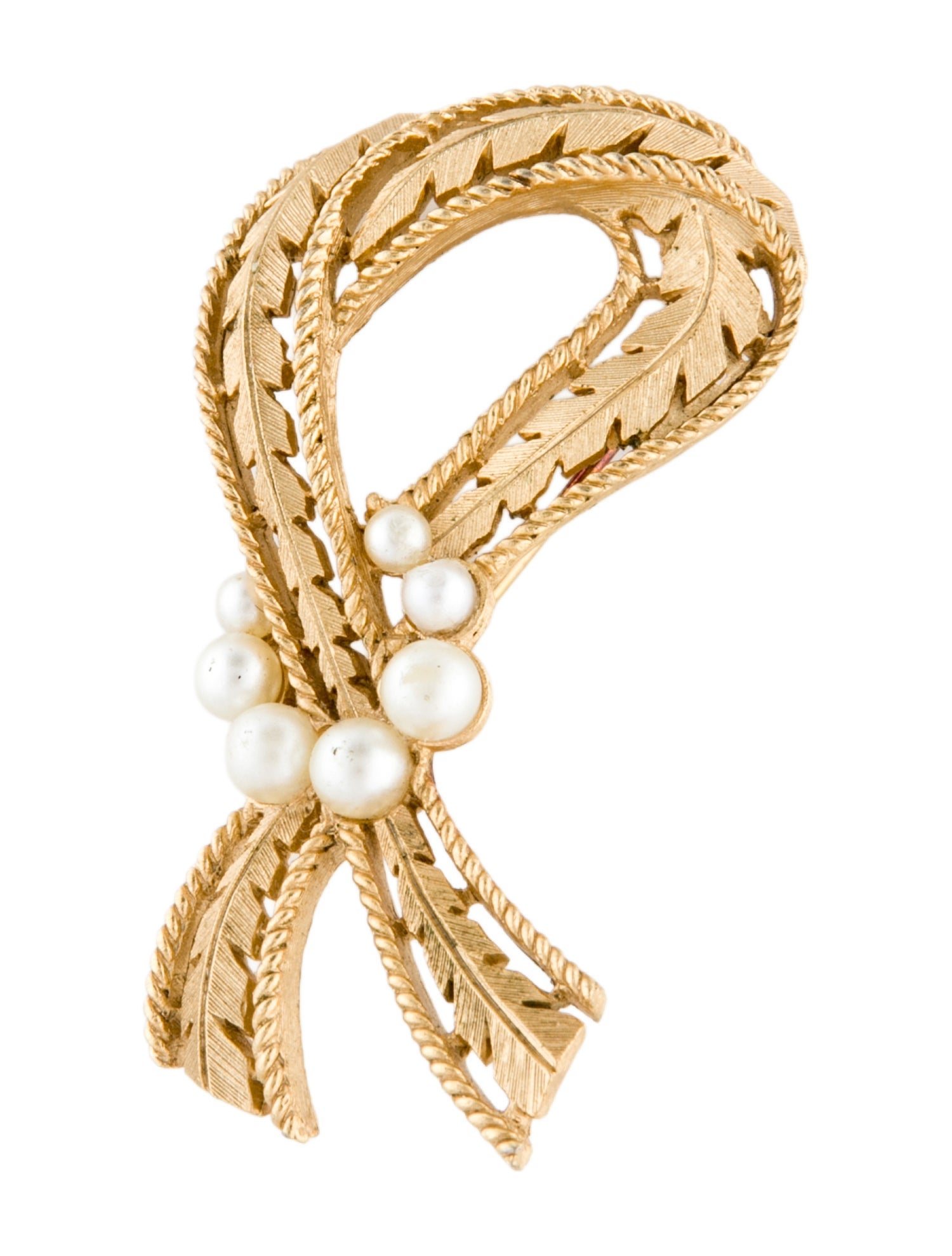 Trifari Vintage Faux Pearl Pin Brooch