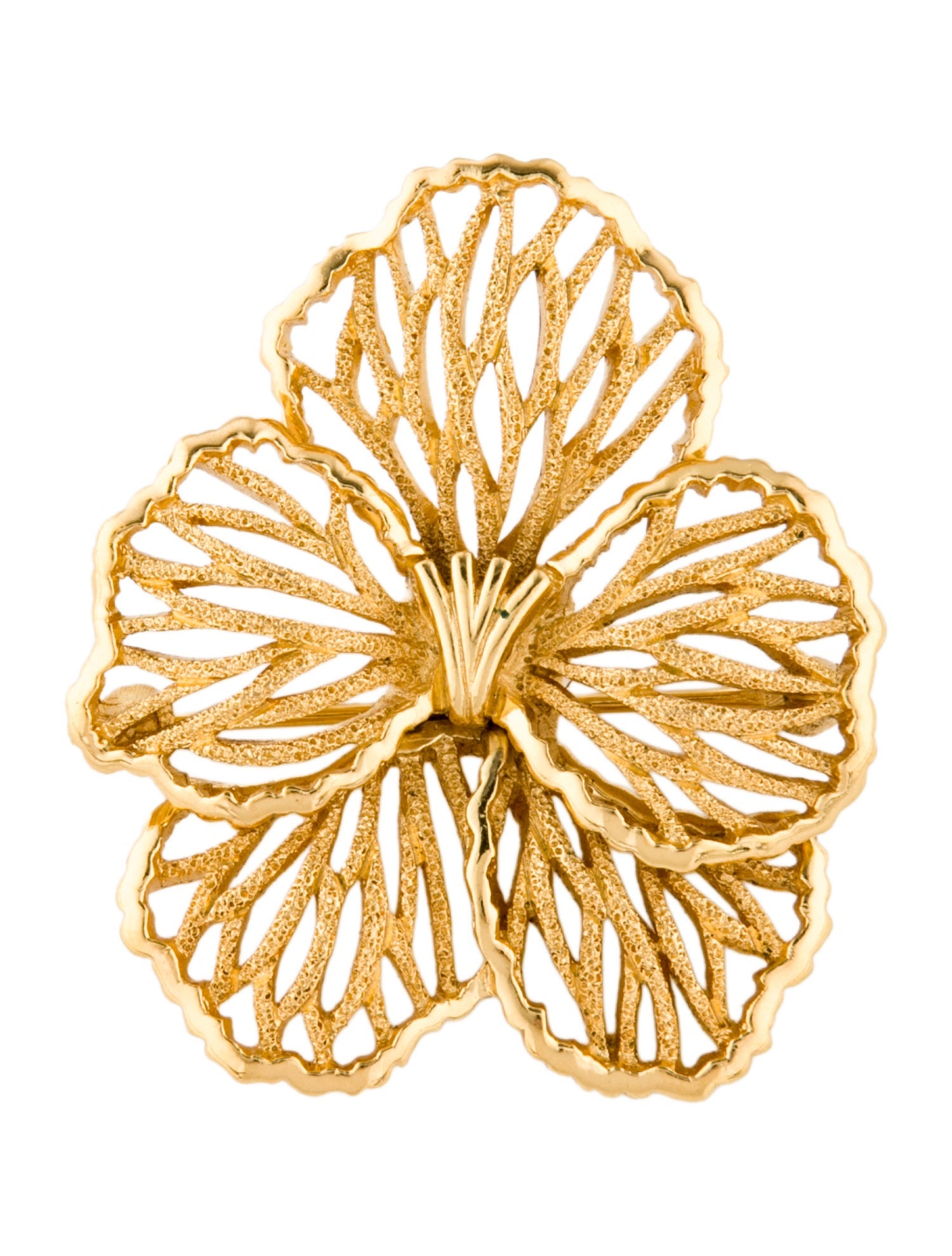 Trifari Vintage Flower Textured Pin Brooch