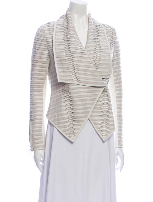 Jacket Leather Striped Blazer White