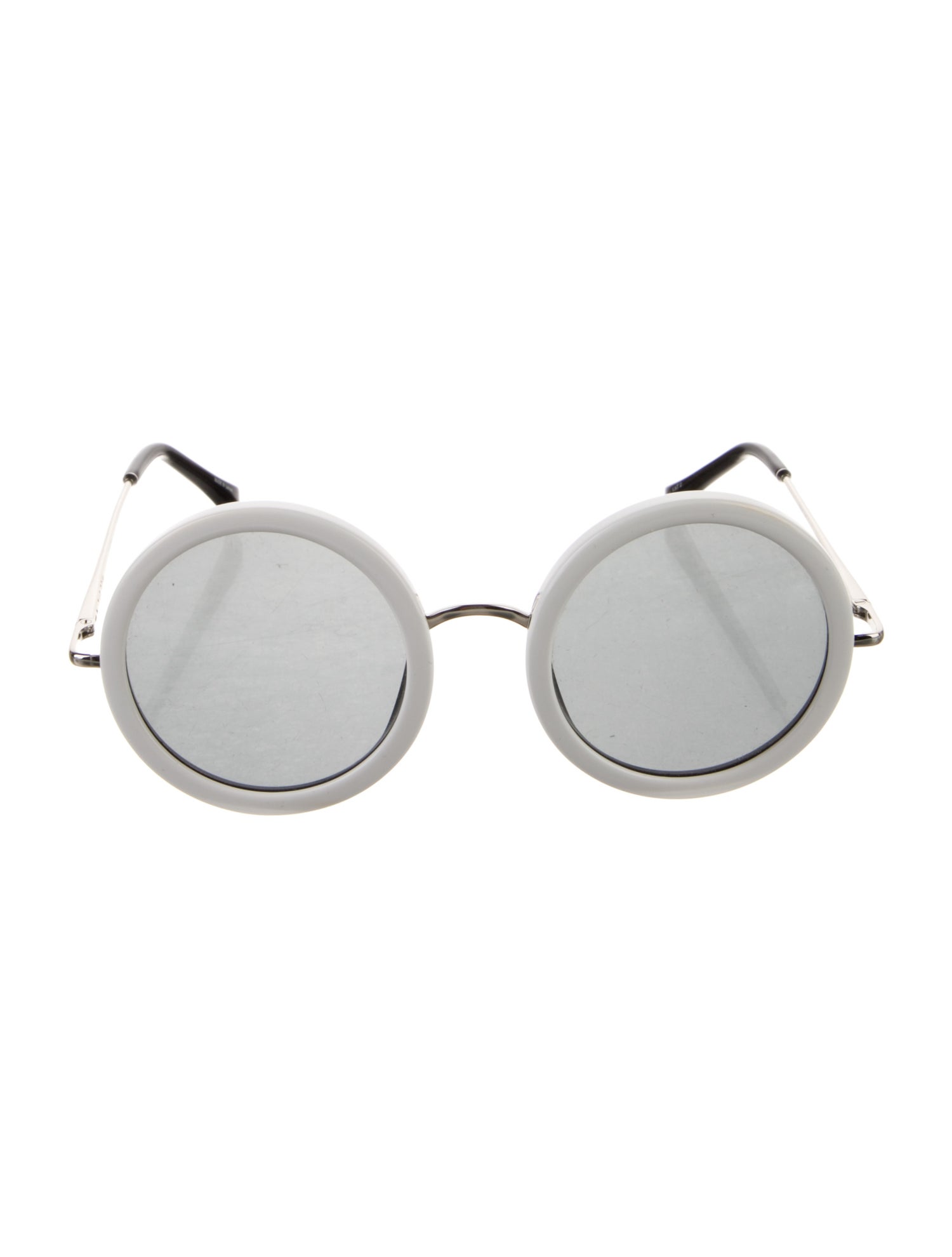 The Row x Linda Farrow Round Mirrored Sunglasses