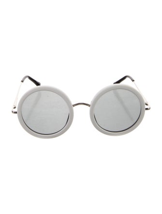 The Row x Linda Farrow Round Mirrored Sunglasses