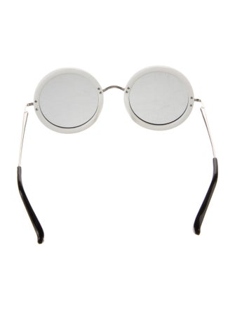 The Row x Linda Farrow Round Mirrored Sunglasses