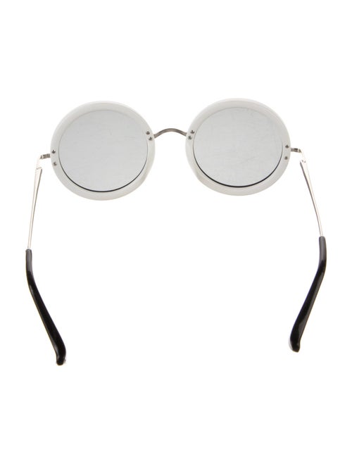 The Row x Linda Farrow Round Mirrored Sunglasses