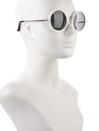 The Row x Linda Farrow Round Mirrored Sunglasses