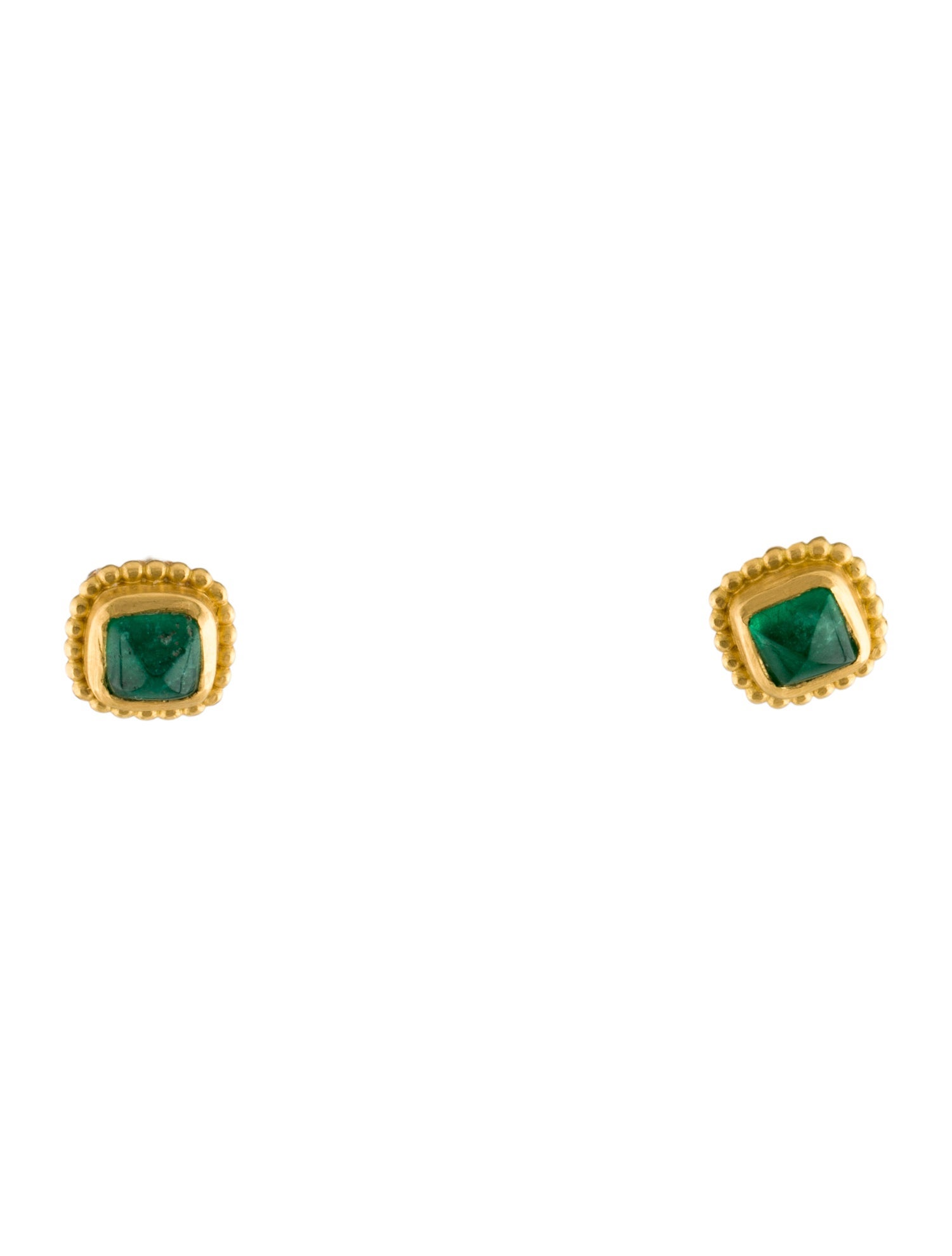 The RealReal x Prounis Emerald Granulated Stud Earrings
