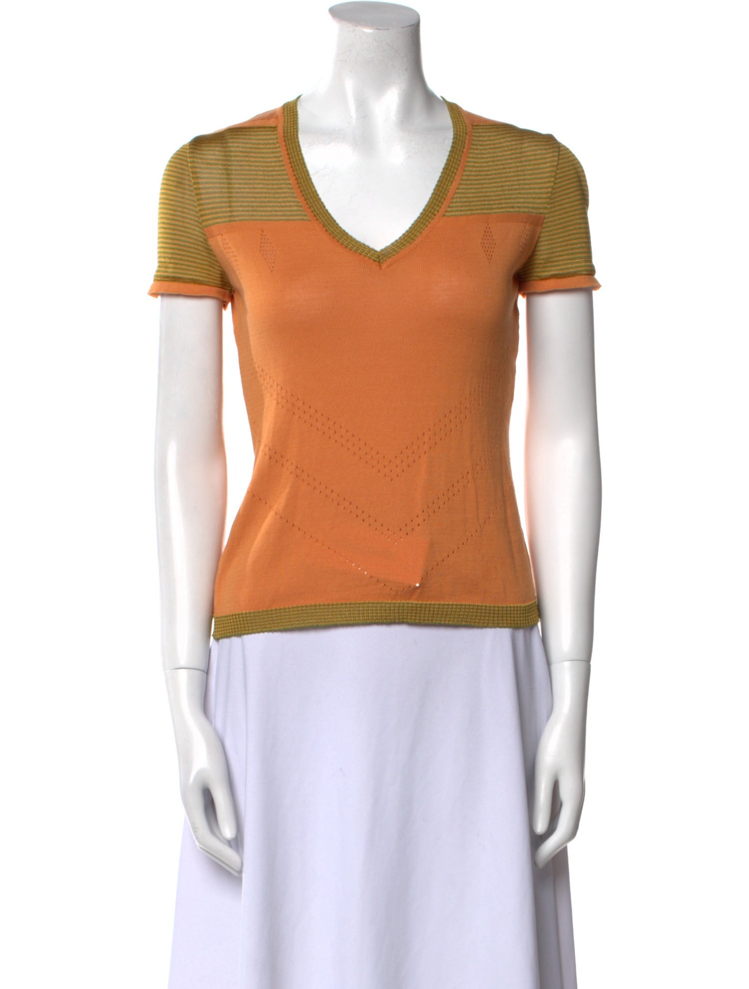 Trussardi V-Neck Short Sleeve Top