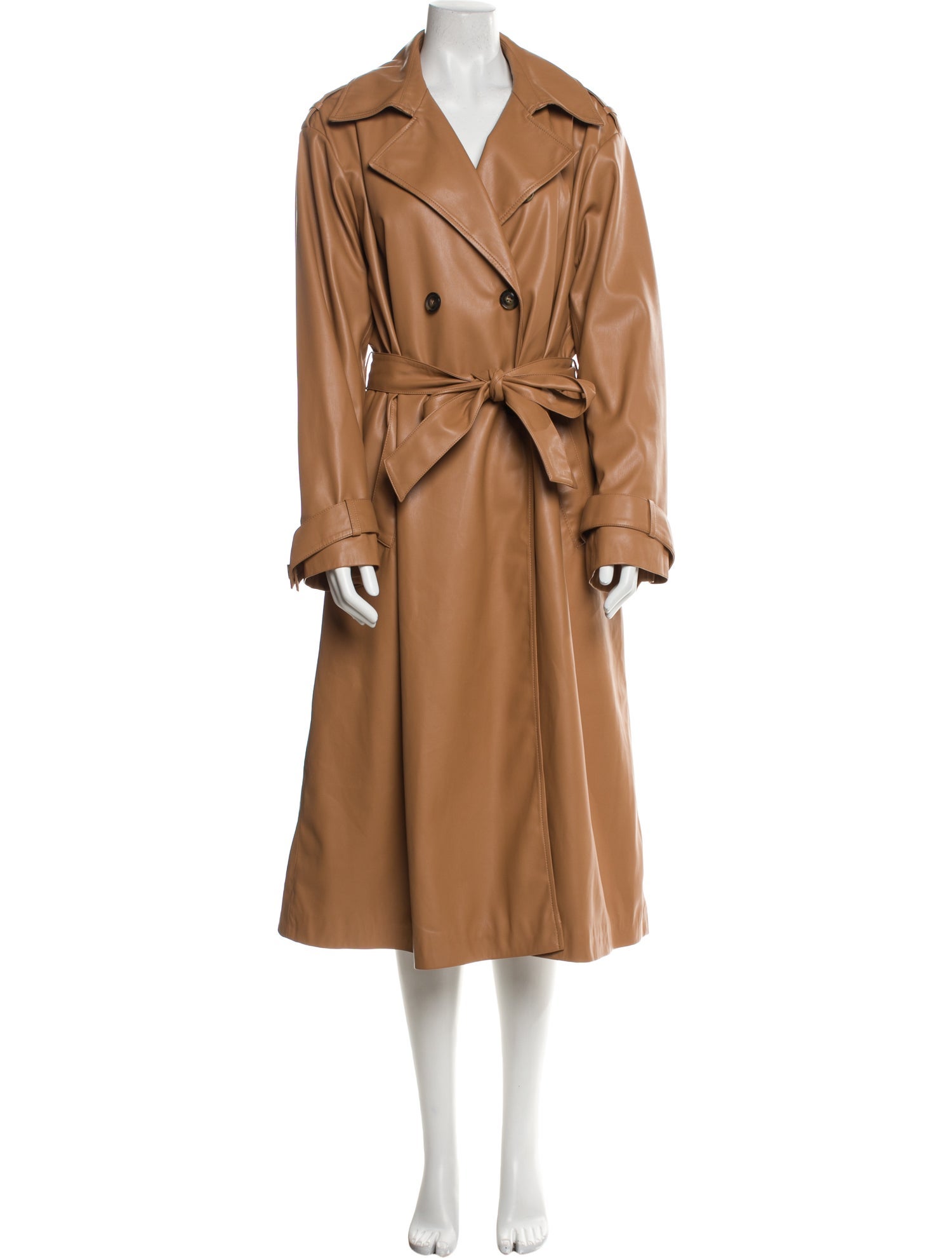 Trussardi Faux Leather Trench Coat