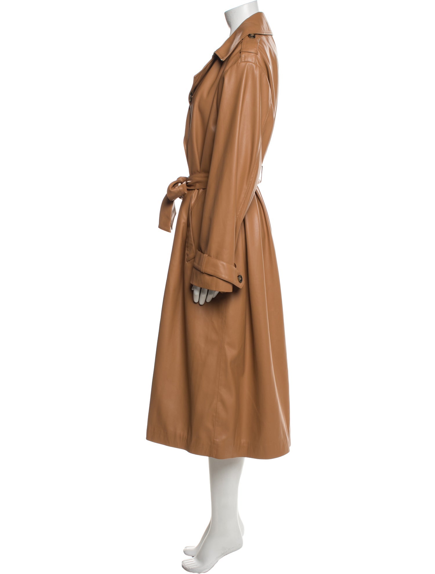 Trussardi Faux Leather Trench Coat