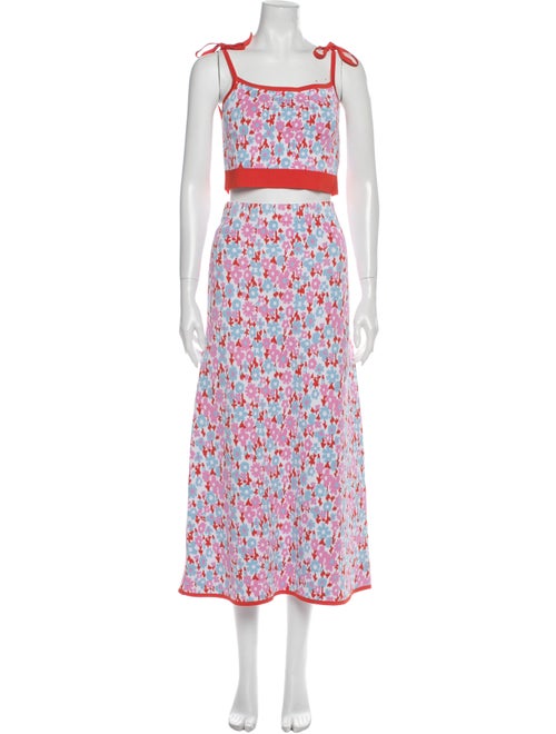 JoosTricot Floral Print Skirt Set Orange