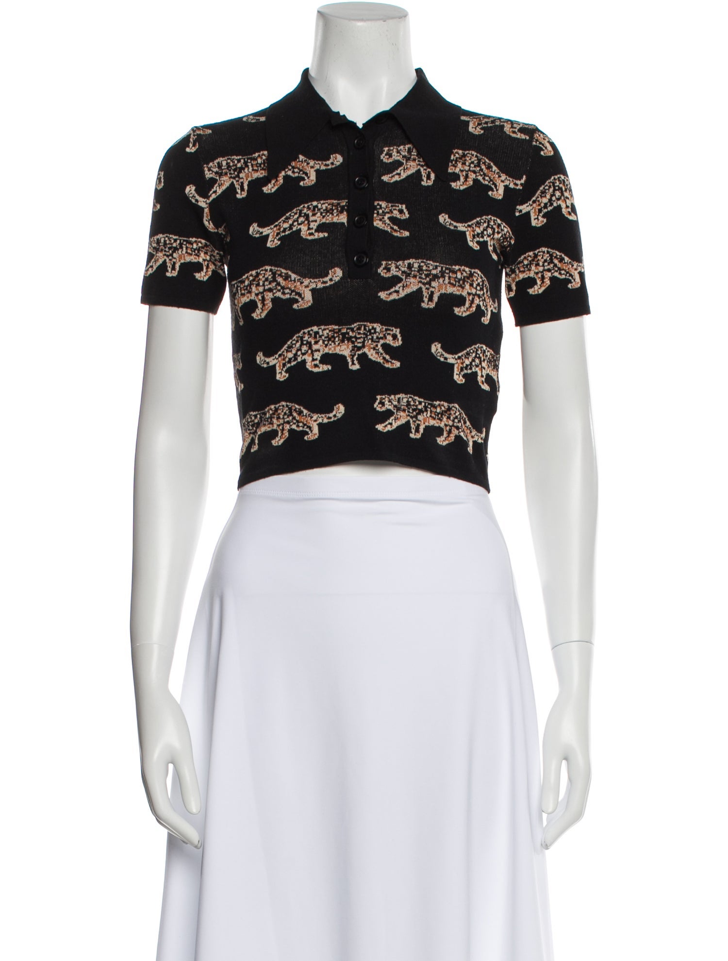 JoosTricot Printed Short Sleeve Crop Top