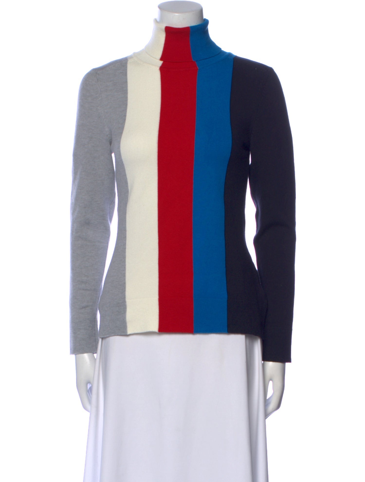 JoosTricot Colorblock Pattern Mock Neck Top