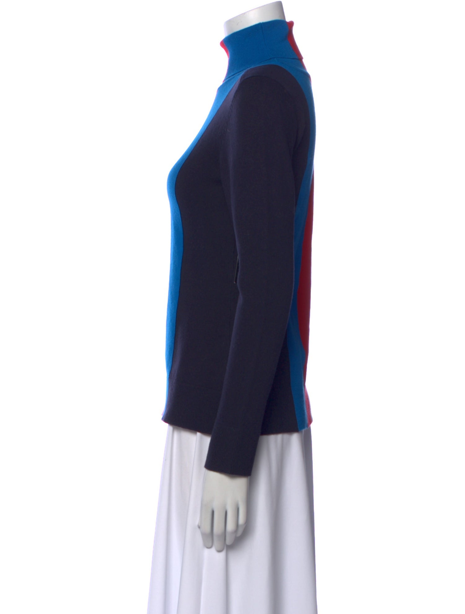 JoosTricot Colorblock Pattern Mock Neck Top