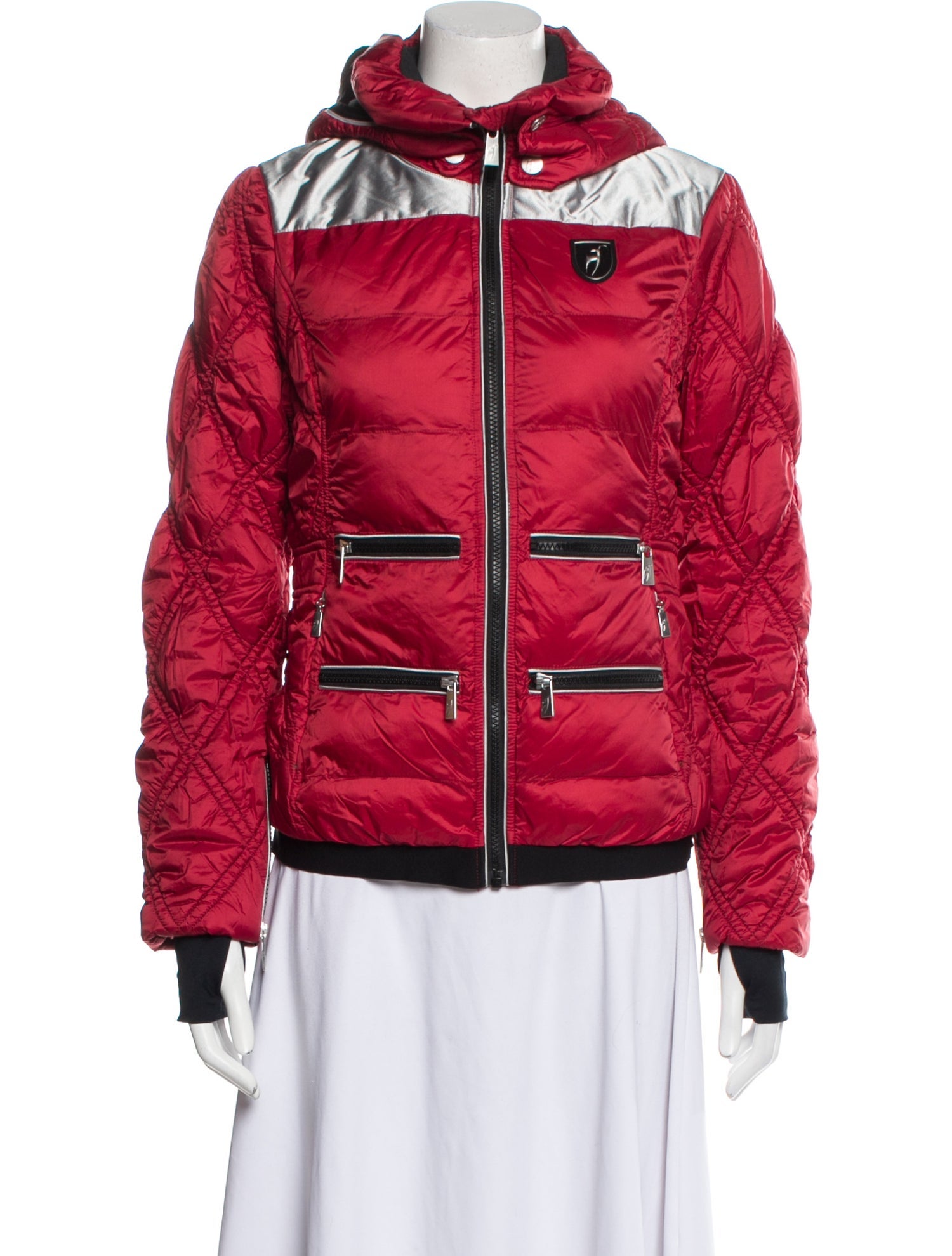 Toni Sailer Colorblock Pattern Bomber Jacket