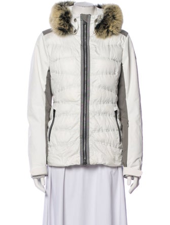 Toni Sailer Colorblock Pattern Faux Fur Jacket