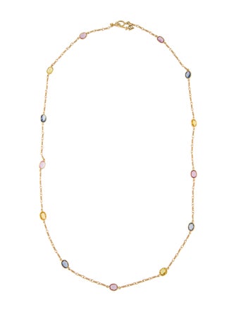 Temple St. Clair 18K 8.46ctw Sapphire Station Necklace