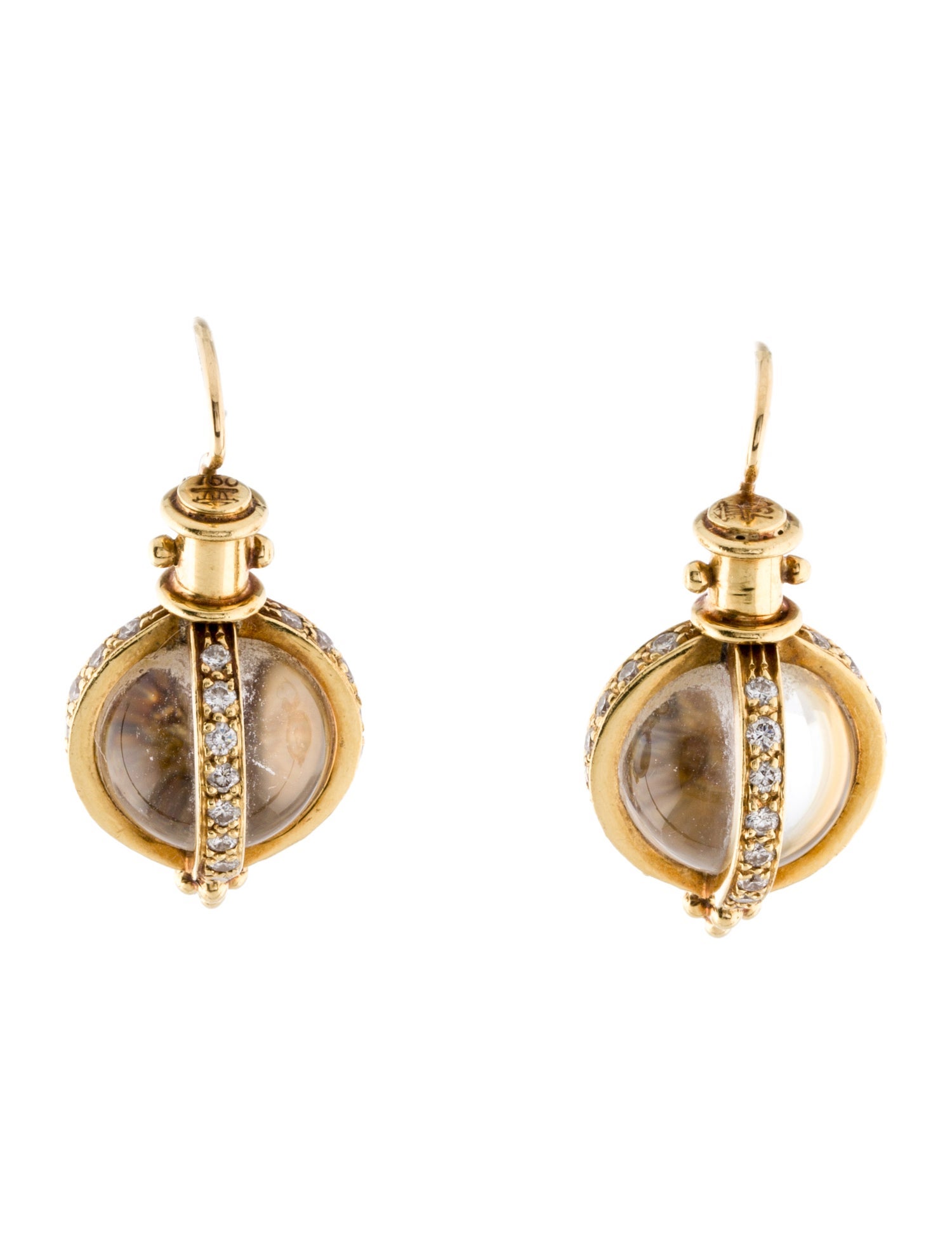 Temple St. Clair 18K Quartz & Diamond Amulet Drop Earrings