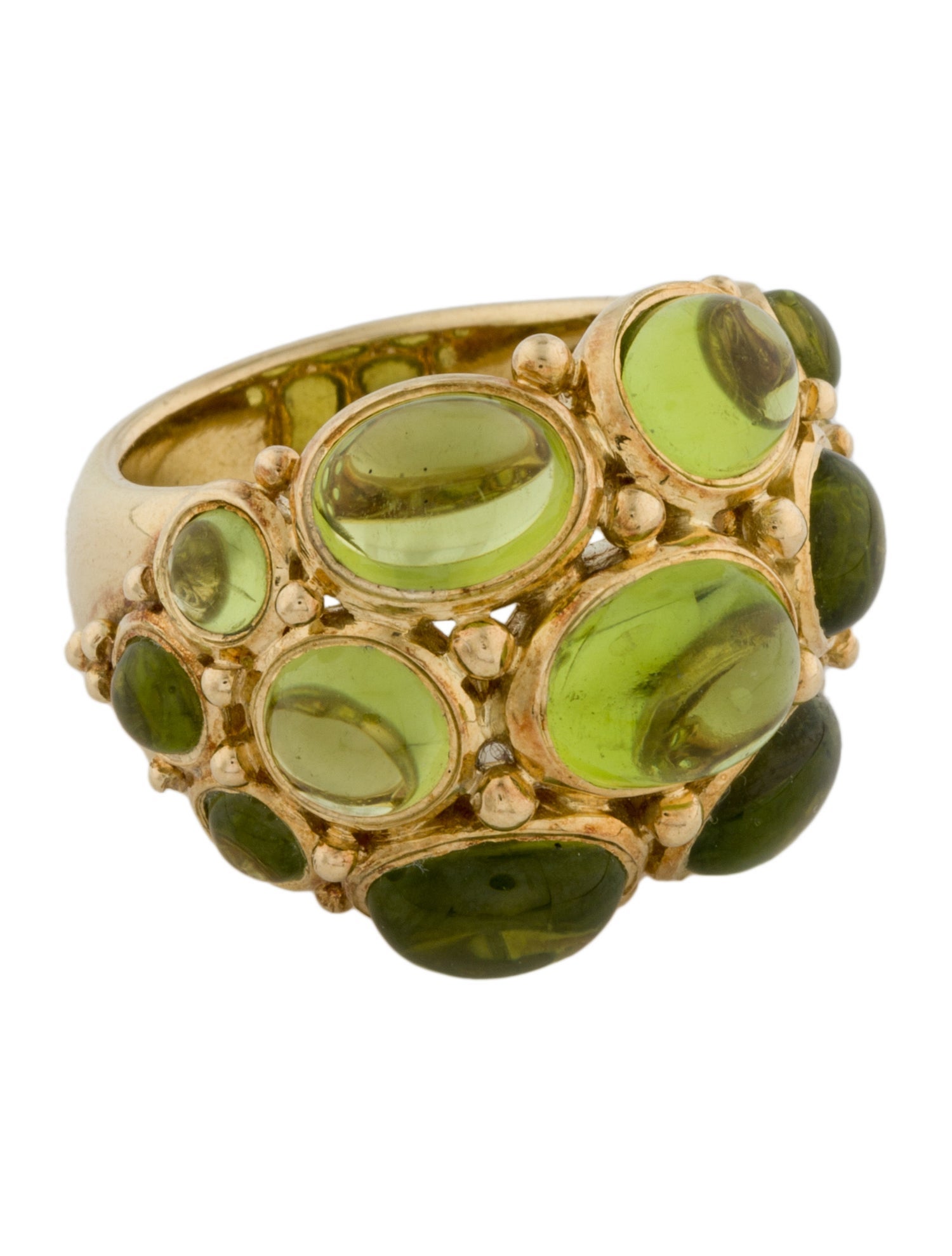 Temple St. Clair 18K 15.95ctw Peridot Bombe Cocktail Ring