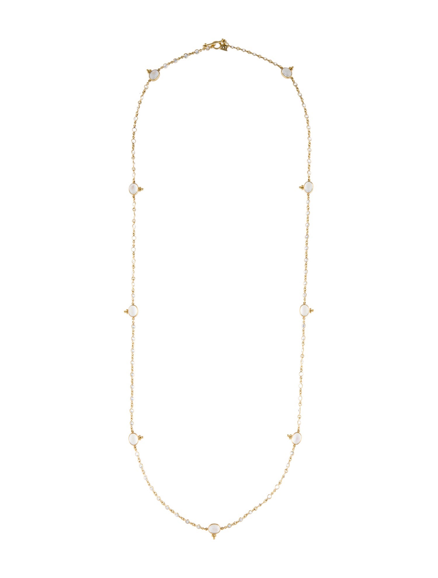 Temple St. Clair 18K Moonstone & Colorless Sapphire Necklace