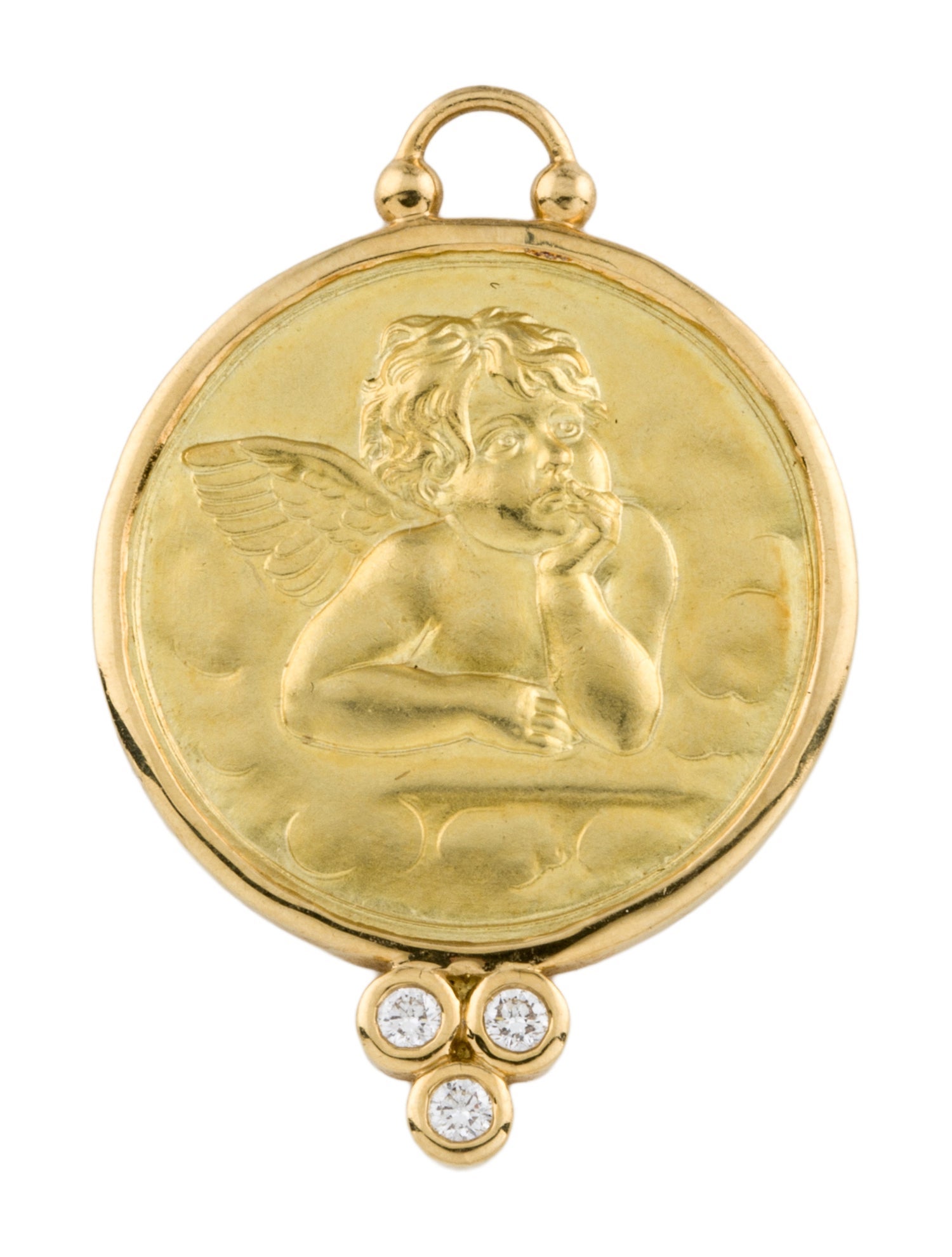 Temple St. Clair 18K Diamond Large Angel Pendant