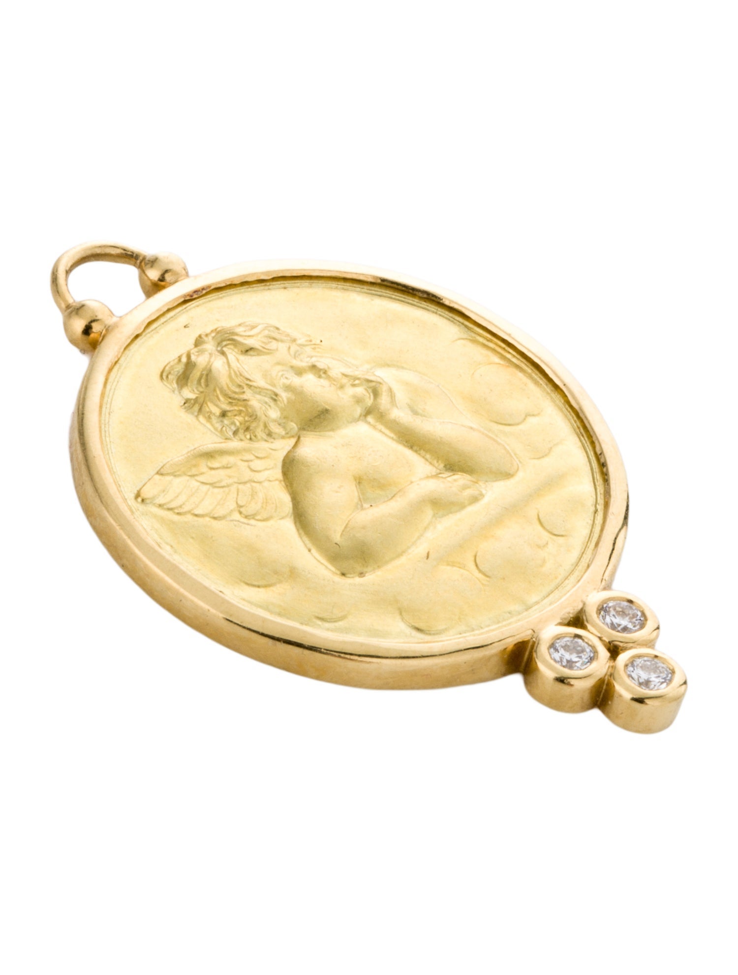 Temple St. Clair 18K Diamond Large Angel Pendant