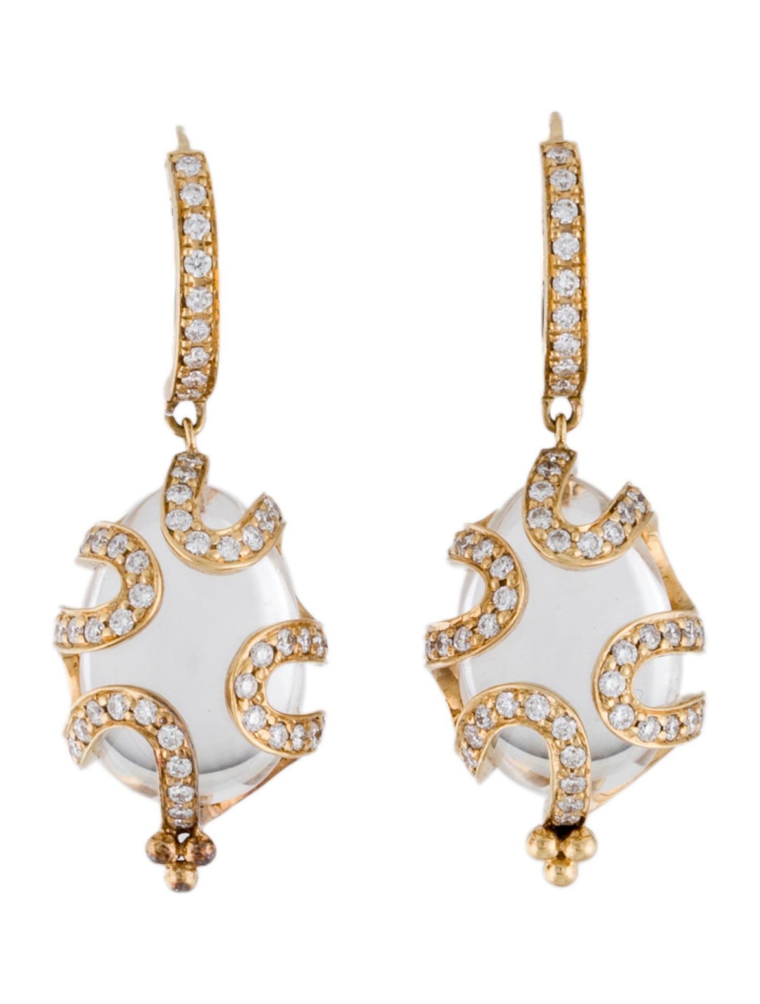 Temple St. Clair 18K 1.70ctw Diamond & Quartz Matisse Earrings