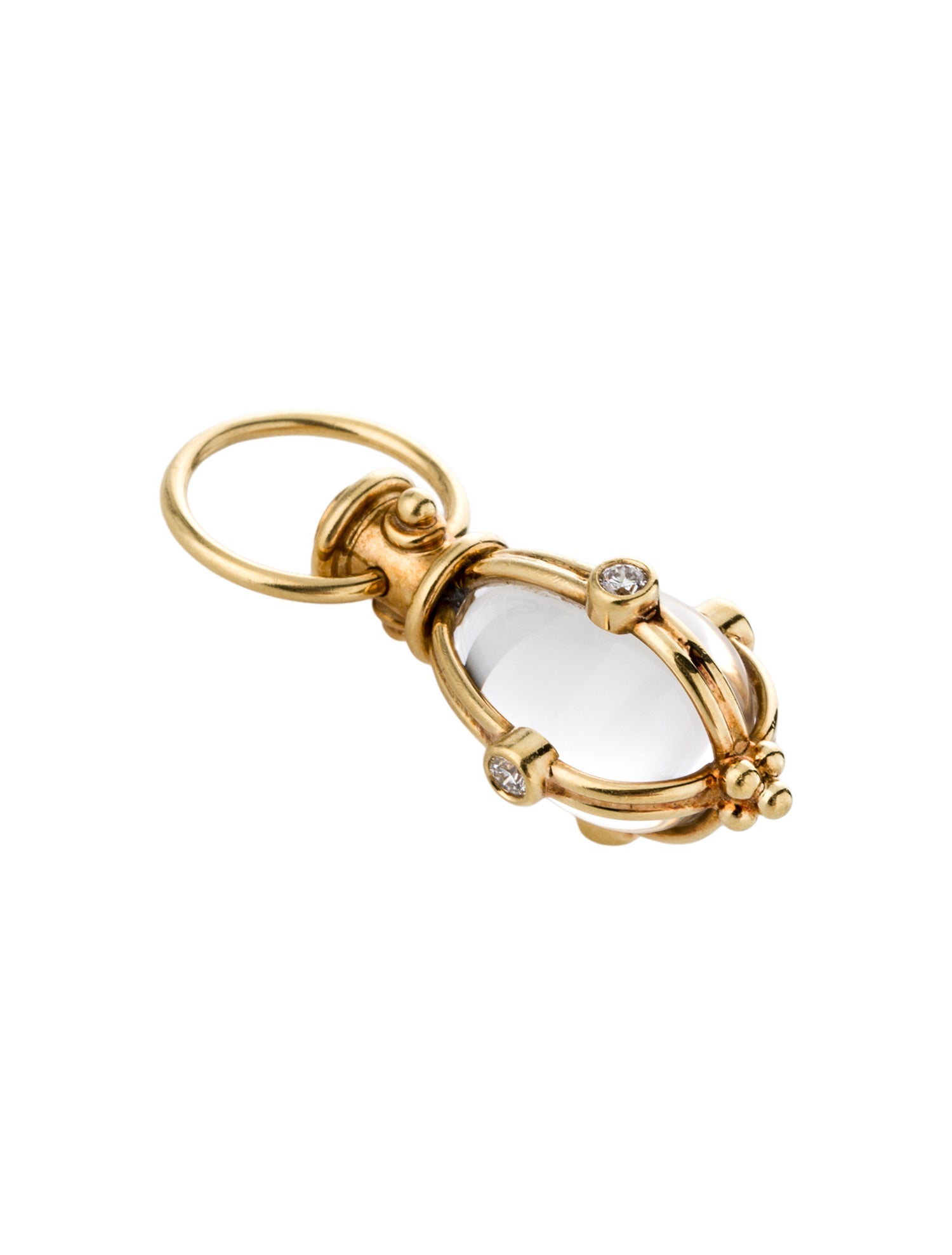Temple St. Clair 18K Quartz & Diamond Small Classic Amulet Pendant