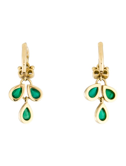 Temple St. Clair 18K 3.06ctw Emerald & Diamond Drop Earrings