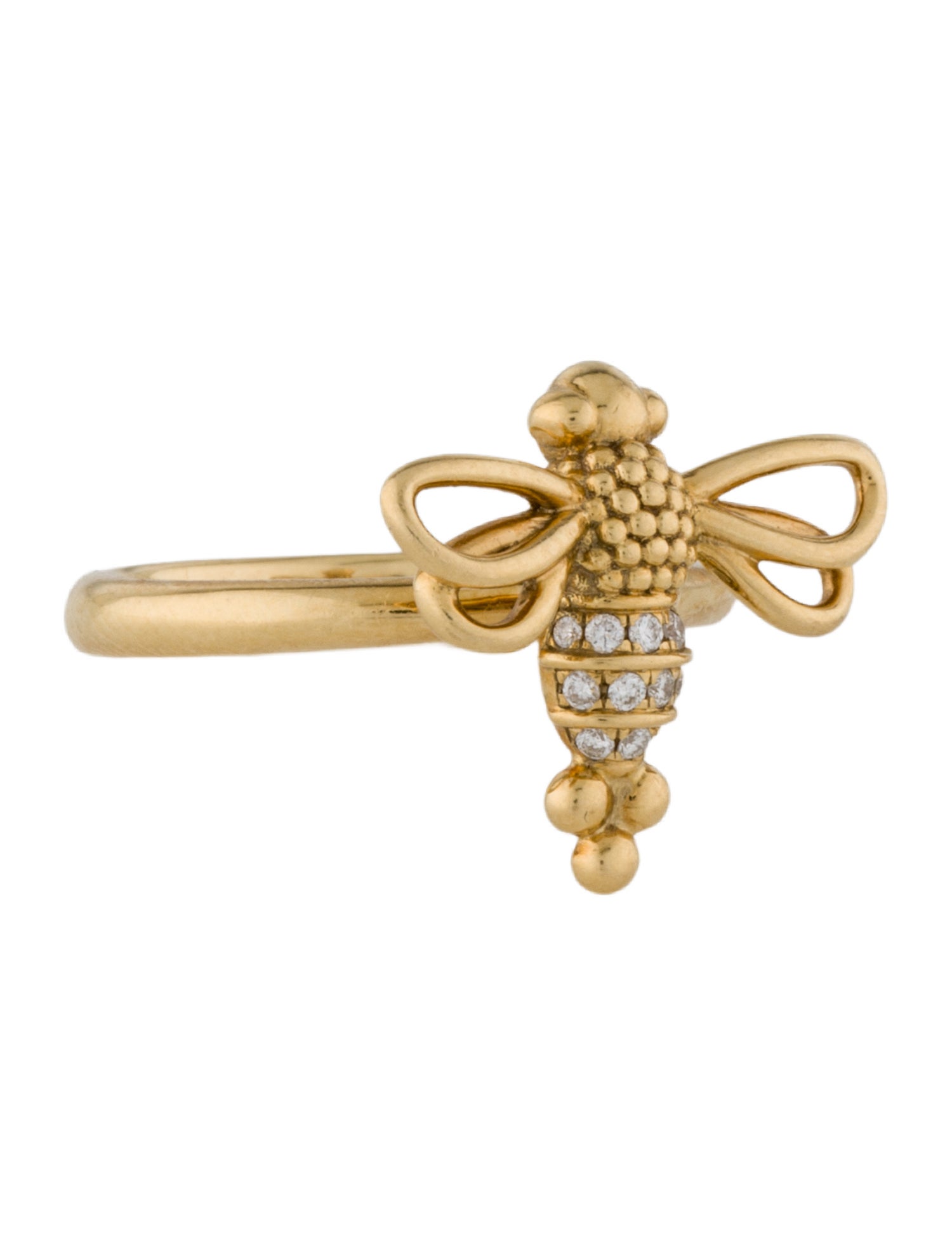 Temple St. Clair 18K Diamond Resting Bee Ring