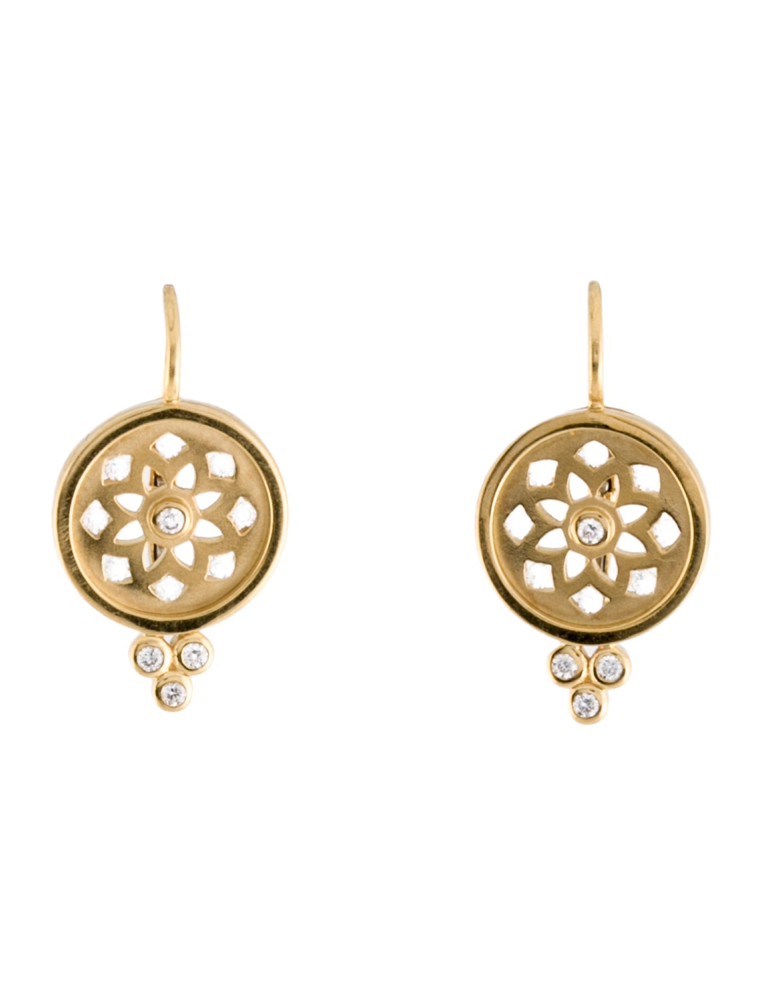 Temple St. Clair 18K Diamond Mandala Cutout Drop Earrings