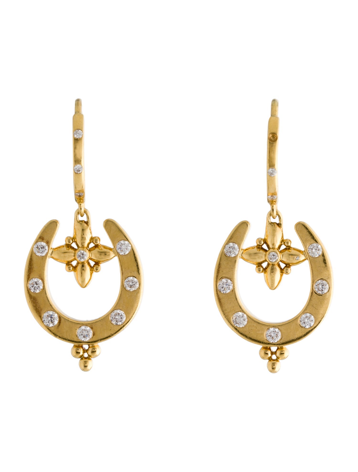Temple St. Clair 18K Diamond Horseshoe Drop Earrings