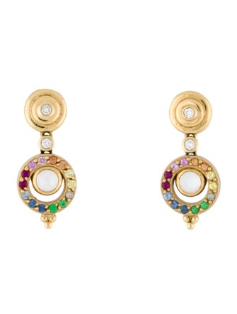 Temple St. Clair 18K Multistone & Diamond Orbit Earrings