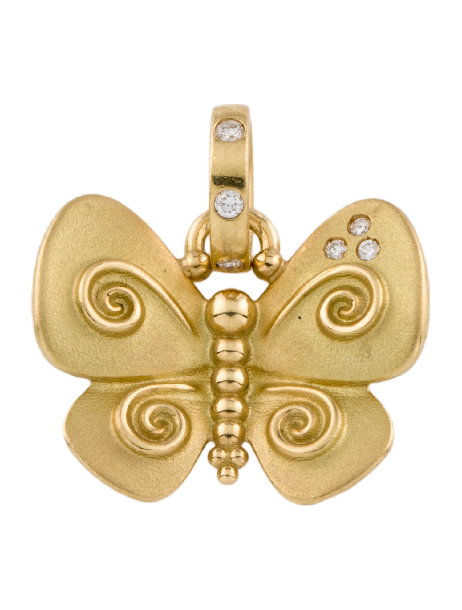 Temple St. Clair 18K Diamond Butterfly Pendant