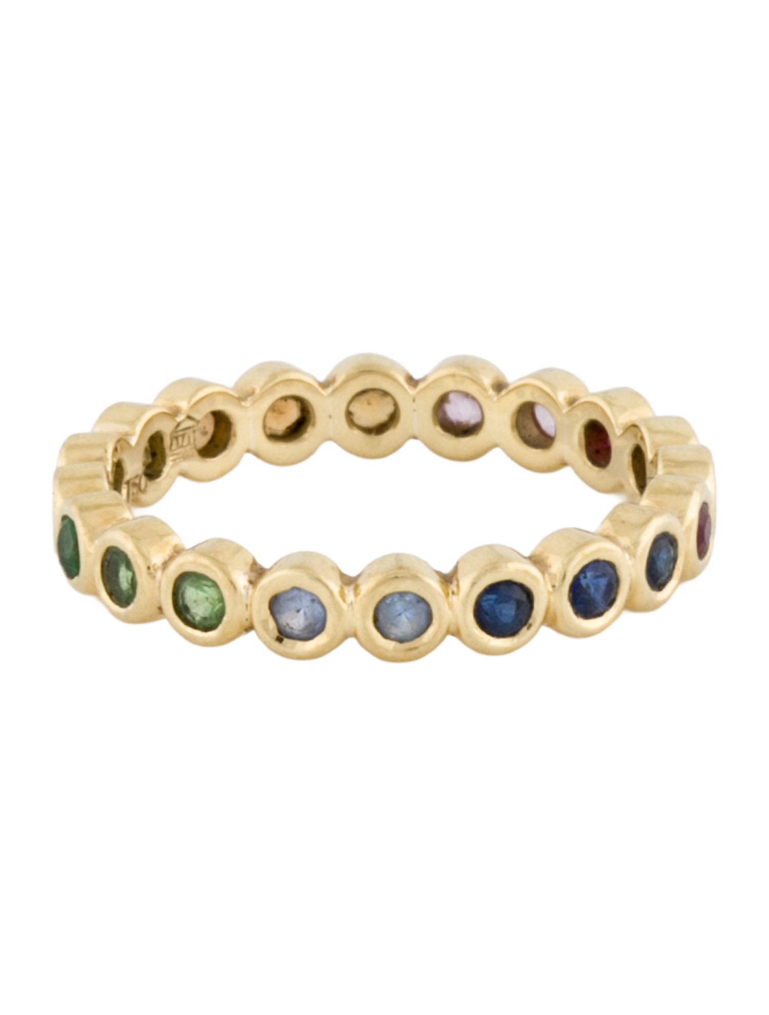 Temple St. Clair 18K Multicolor Sapphire, Ruby & Tsavorite Rainbow Eternity Ring