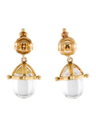 Temple St. Clair 18K Quartz & Diamond Amulet Drop Earrings